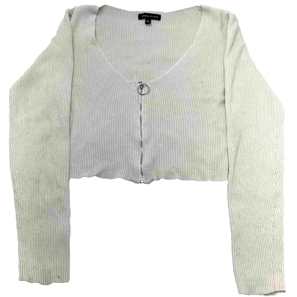 Kendall & Kylie | Women’s Zip-Up Crop Top | Long sleeve Size: L | ✋Pre-Owned✋
